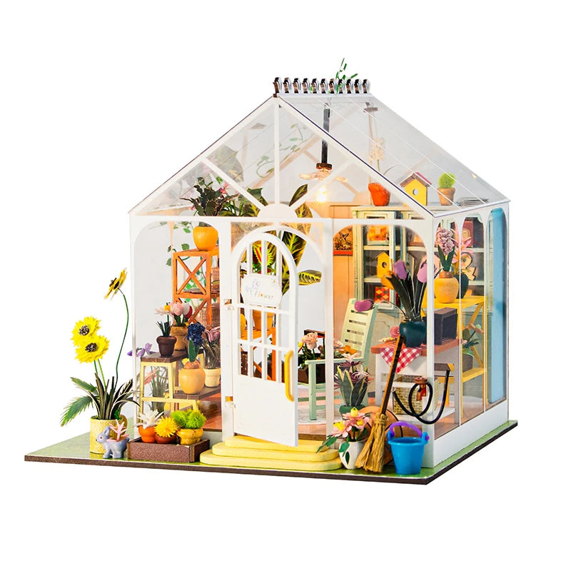 Casita Miniatura "Sunshine Flower"– Kit DIY de Invernadero con Luces LED M2421