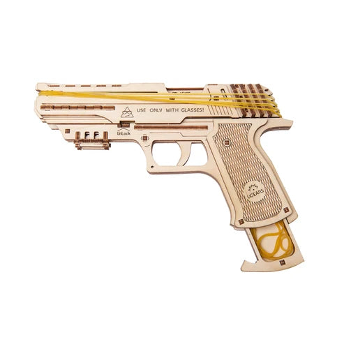Ugears Wolf-01 | Modelo Mecánico 3D de Madera con Lanzador de Elásticos