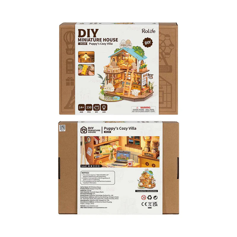 Miniatura DIY "Puppy's Cozy Villa" - Cabaña para Perritos (Robotime)