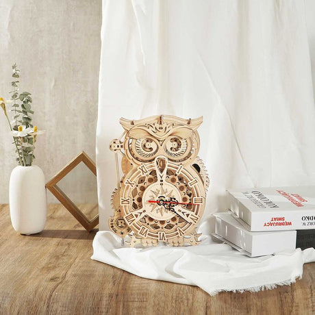 Reloj de Búho - Rompecabezas 3D - Maqueta de Madera Rolife