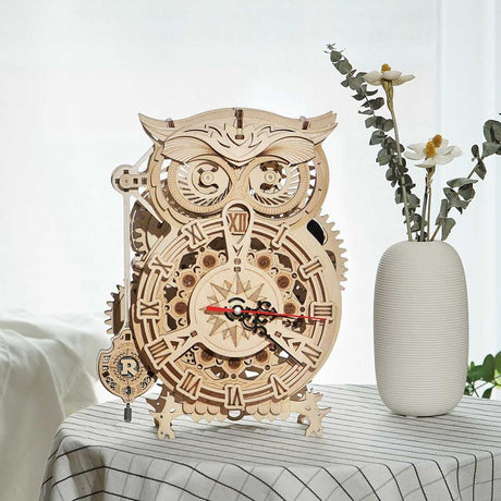 Reloj de Búho - Rompecabezas 3D - Maqueta de Madera Rolife