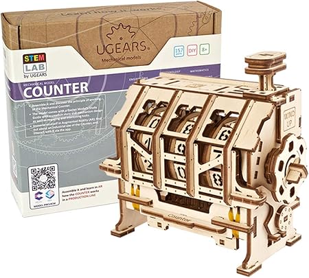 Contador Mecánico (STEM Lab) - Maqueta de Madera Educativa con App (Ugears)