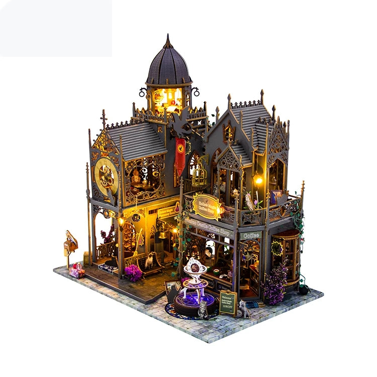 Casita Miniatura "Huoluo Castle" – Kit DIY con Luces LED y Diseño Gótico Mágico L2401