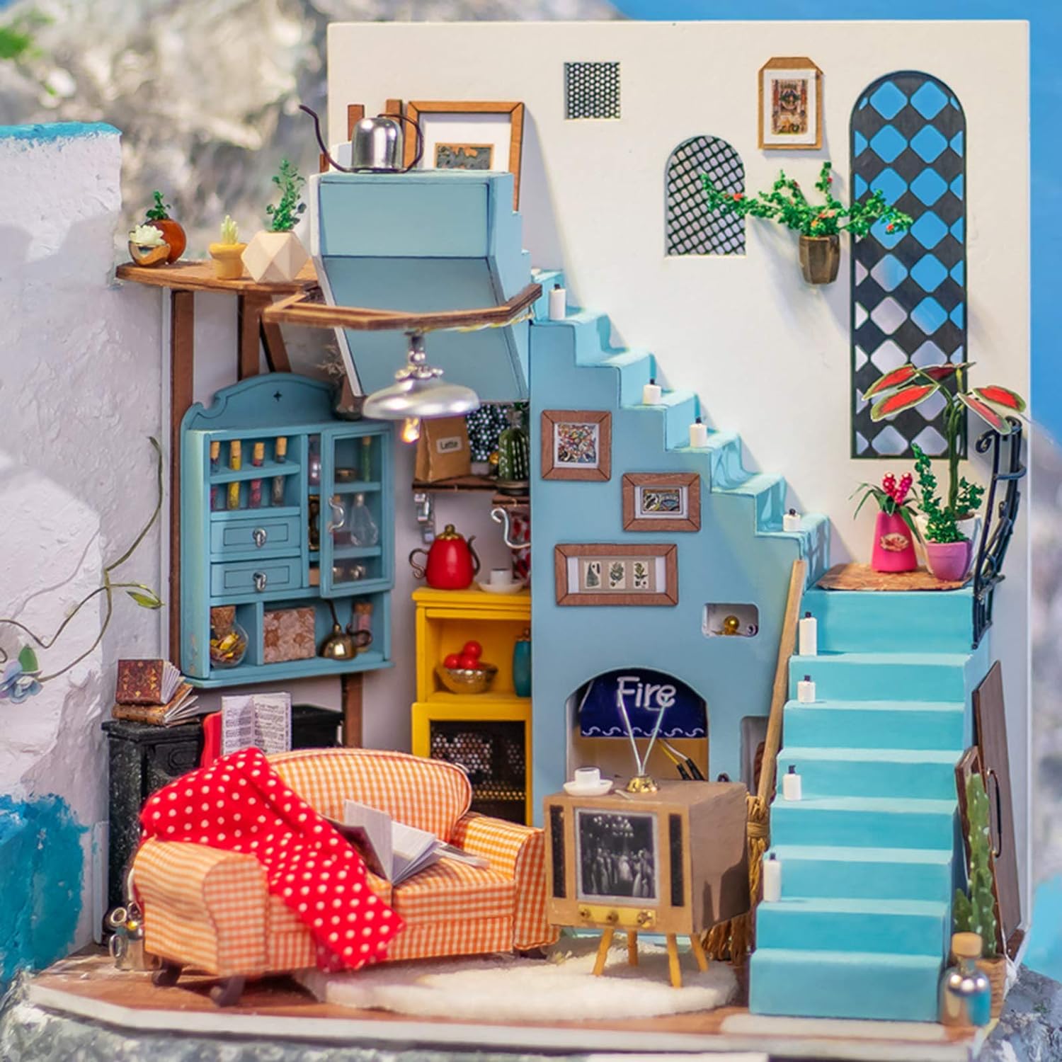 Joy's Peninsula Living Room - Casitas Miniatura Armable Robotime