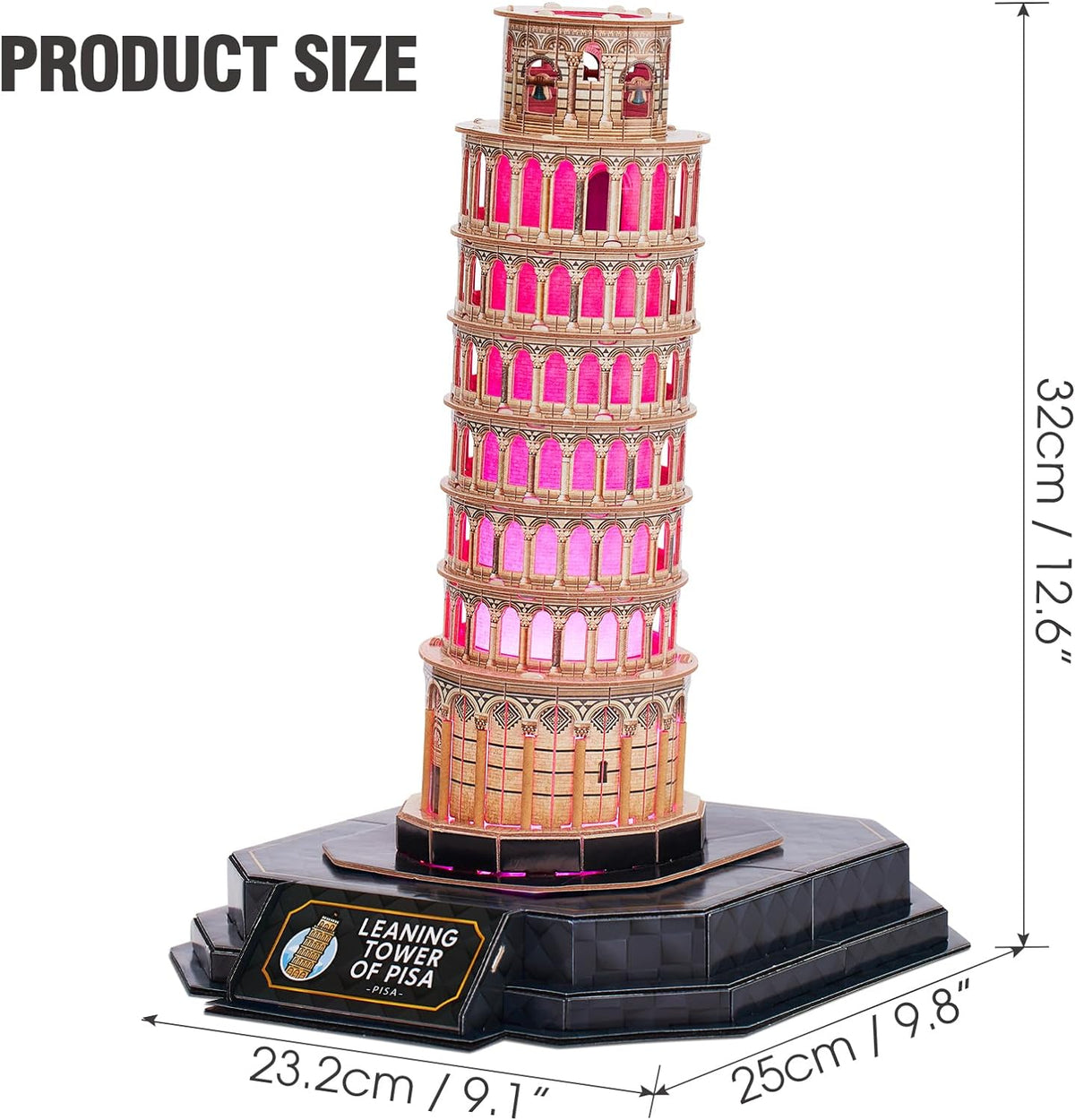 Torre de Pisa LED Rompecabezas 3D