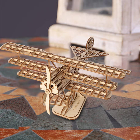 BI-PLANE - Rompecabezas 3D - Maqueta de Madera Rolife