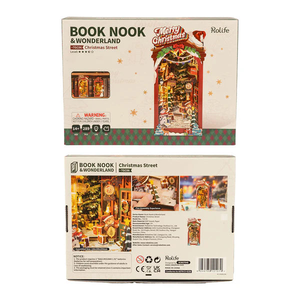 Book Nook Calle Navideña - Christmas Street Diorama 3D DIY (Rolife)