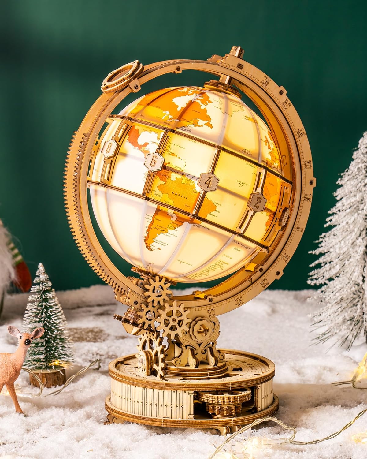 Globo Terraqueo Luminoso Armable Puzzle 3D