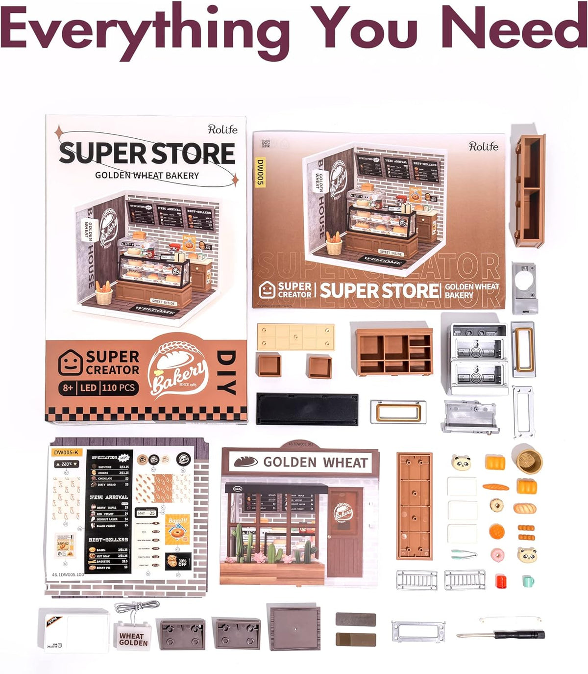 Casa en Miniatura para Armar - Super Creator Panaderia Golden Wheat Bakery DW005