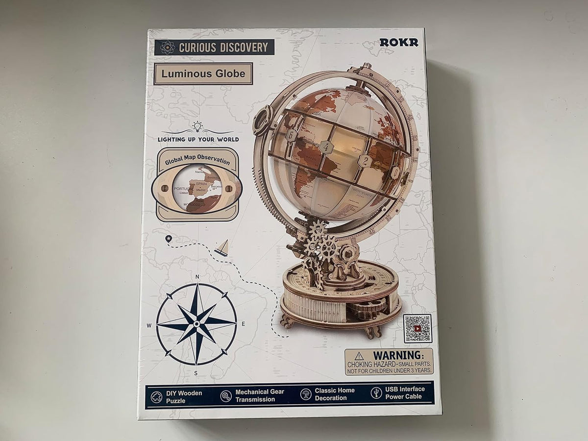Globo Terraqueo Luminoso Armable Puzzle 3D