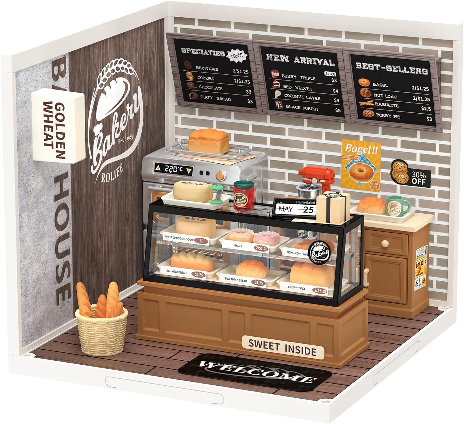 Casa en Miniatura para Armar - Super Creator Panaderia Golden Wheat Bakery DW005