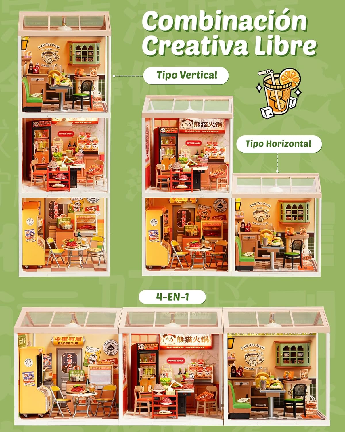 ROLIFE Super Creator: Hong Kong Bites Café (DW021) - Maqueta Modular DIY con Luces LED