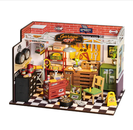 Kit de Casa en Miniatura para Bricolaje Rolife Garage Workshop DG165
