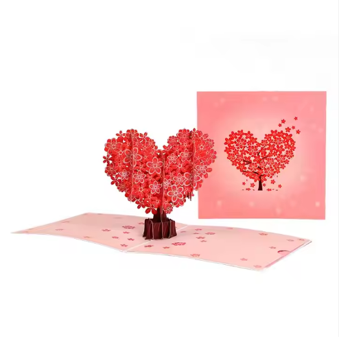 Tarjetas para el Día de San Valentín POP up 3D con corte láser