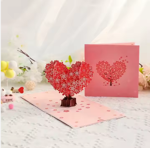 Tarjetas para el Día de San Valentín POP up 3D con corte láser