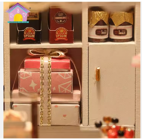 Casita Miniatura "Cocoa's Fantastic Ideas" Kit DIY de Chocolatería con Luces LED - C007