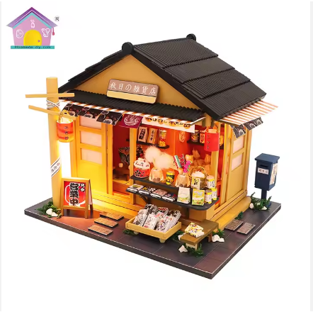 Casa de Muñecas de Madera de Estilo Japonés para Niñas