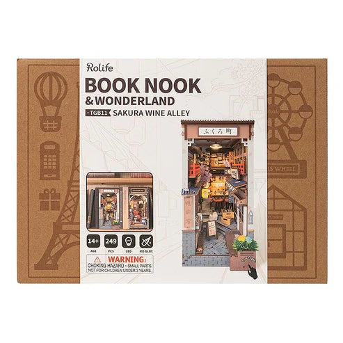 Booknook 3D "Sakura Wine Alley" - Callejón Japonés para Armar (Robotime)