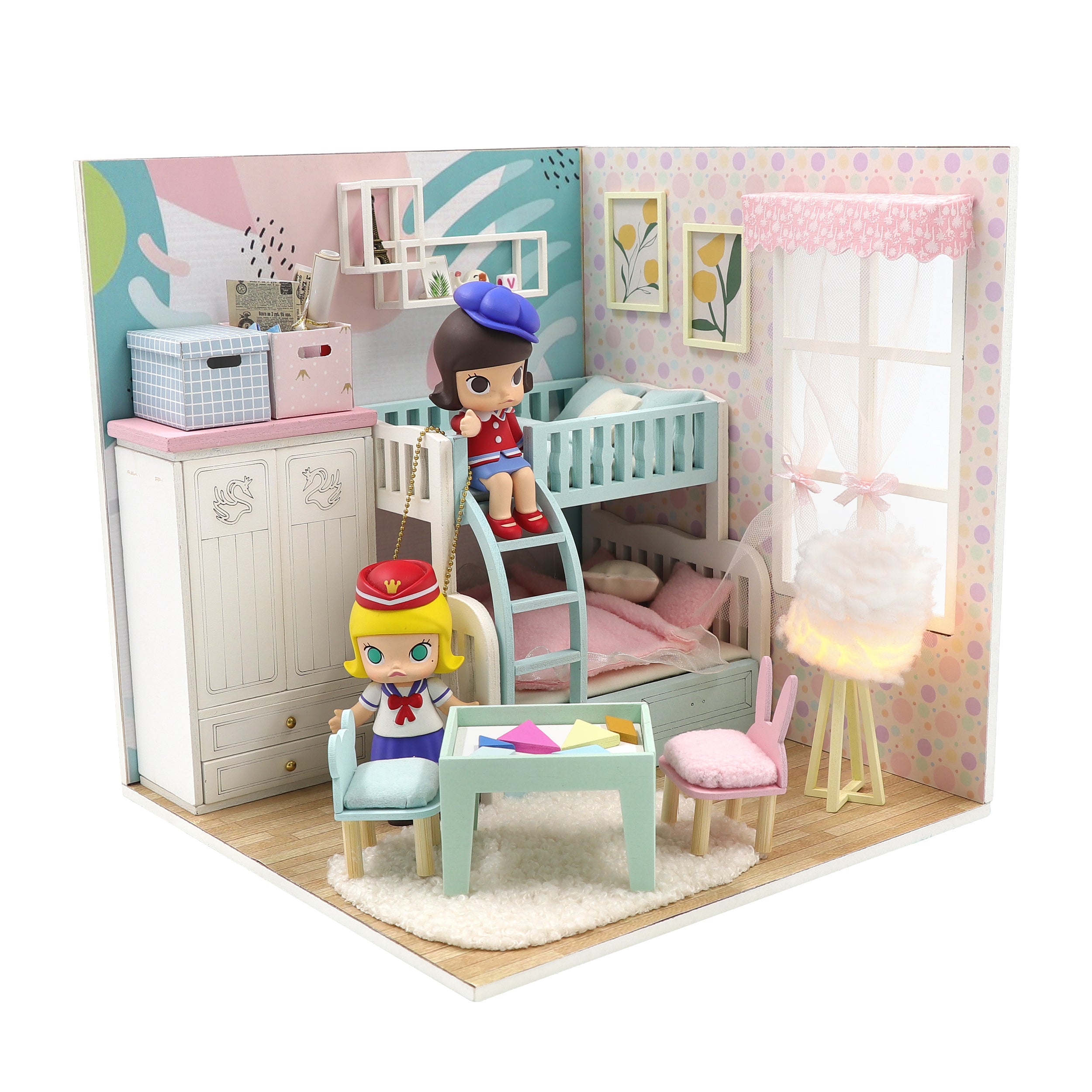 Casa de Muñecas de Madera en Miniatura DIY mini house -115-2