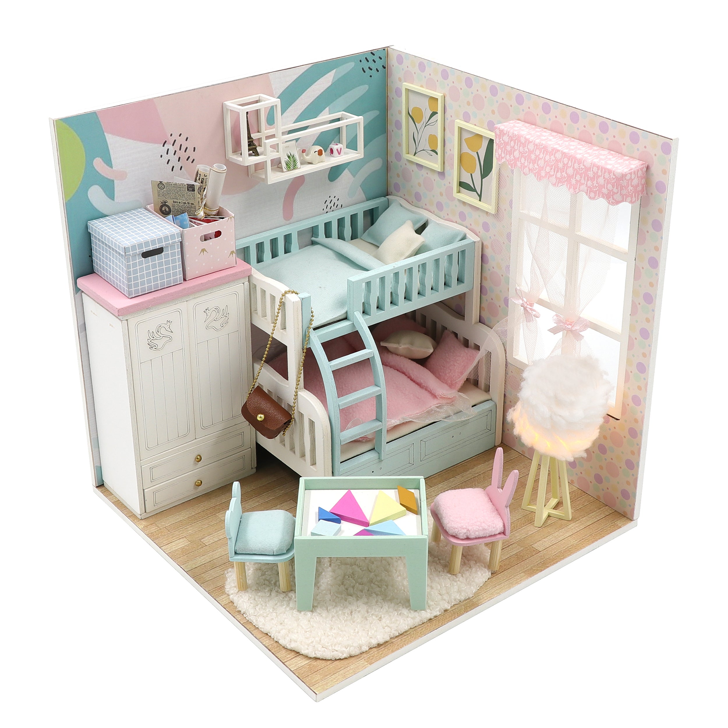 Casa de Muñecas de Madera en Miniatura DIY mini house -115-2