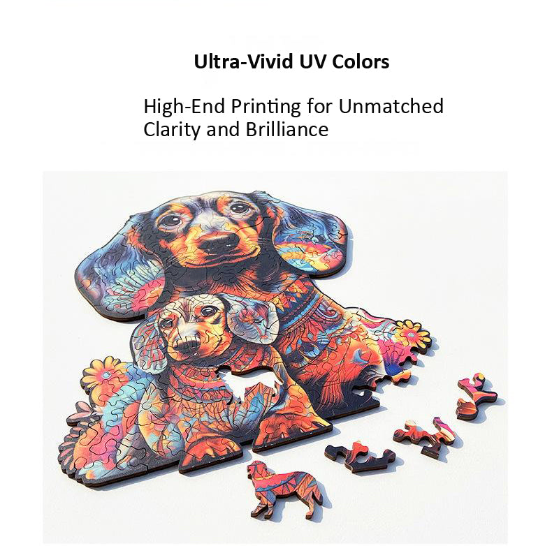 Puzzle 3D de Madera Artístico "Gato Calidoscópico" - Rompecabezas Decorativo para Adultos (Hamaileon CSHCPT)