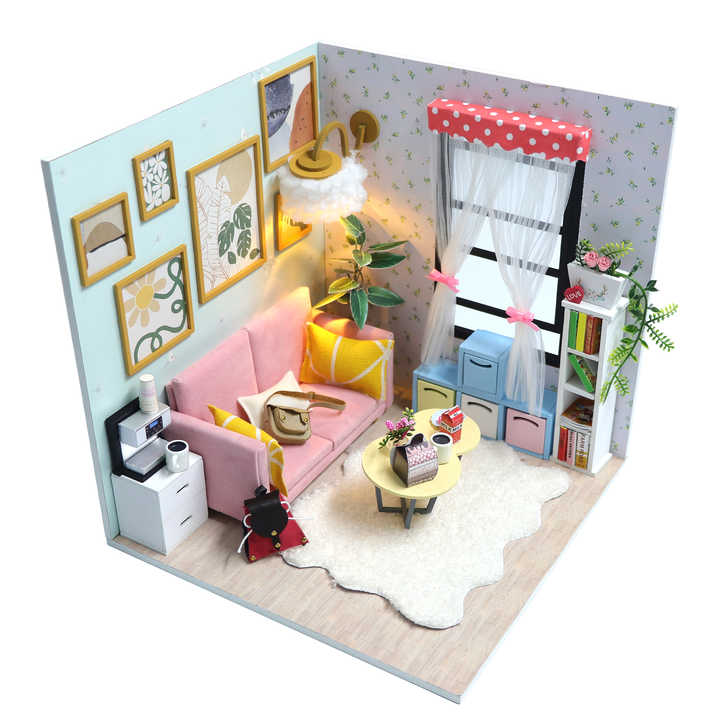 Dollhouse Casa de Muñecas de Madera en Miniatura DIY mini house -115-1