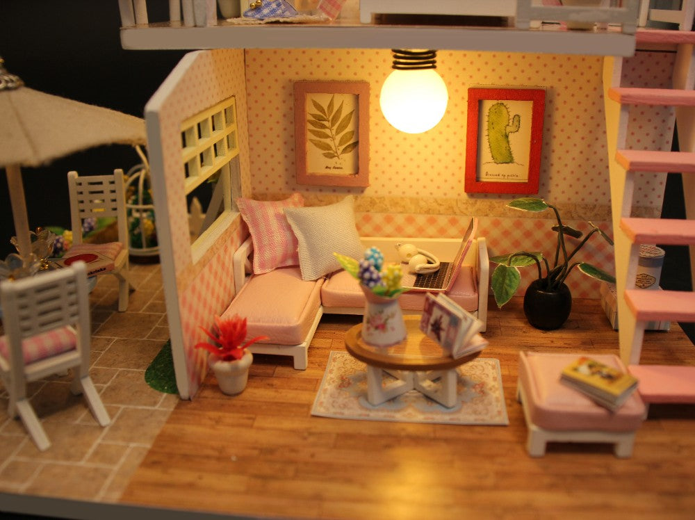 Pink Loft Casa de Muñecas Miniatura DIY mini house -M033