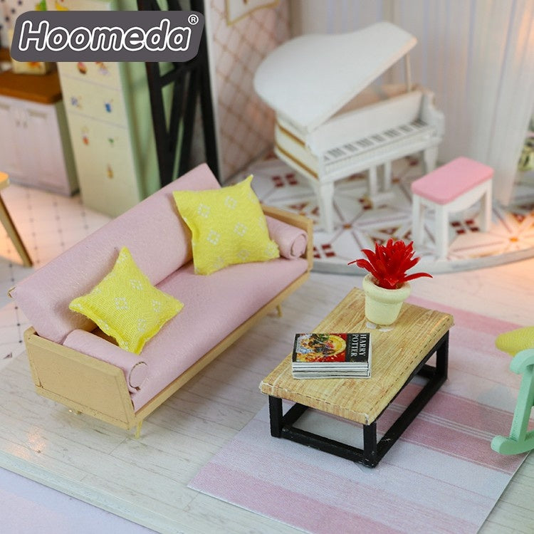 Casa Miniatura DIY “Pink Melody” – Habitación Romántica con Piano y Luces LED M035
