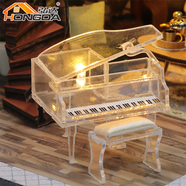 Casita Miniatura "Dream Building Pavilion" – Kit DIY con Luces LED y Diseño de 3 Pisos M2132