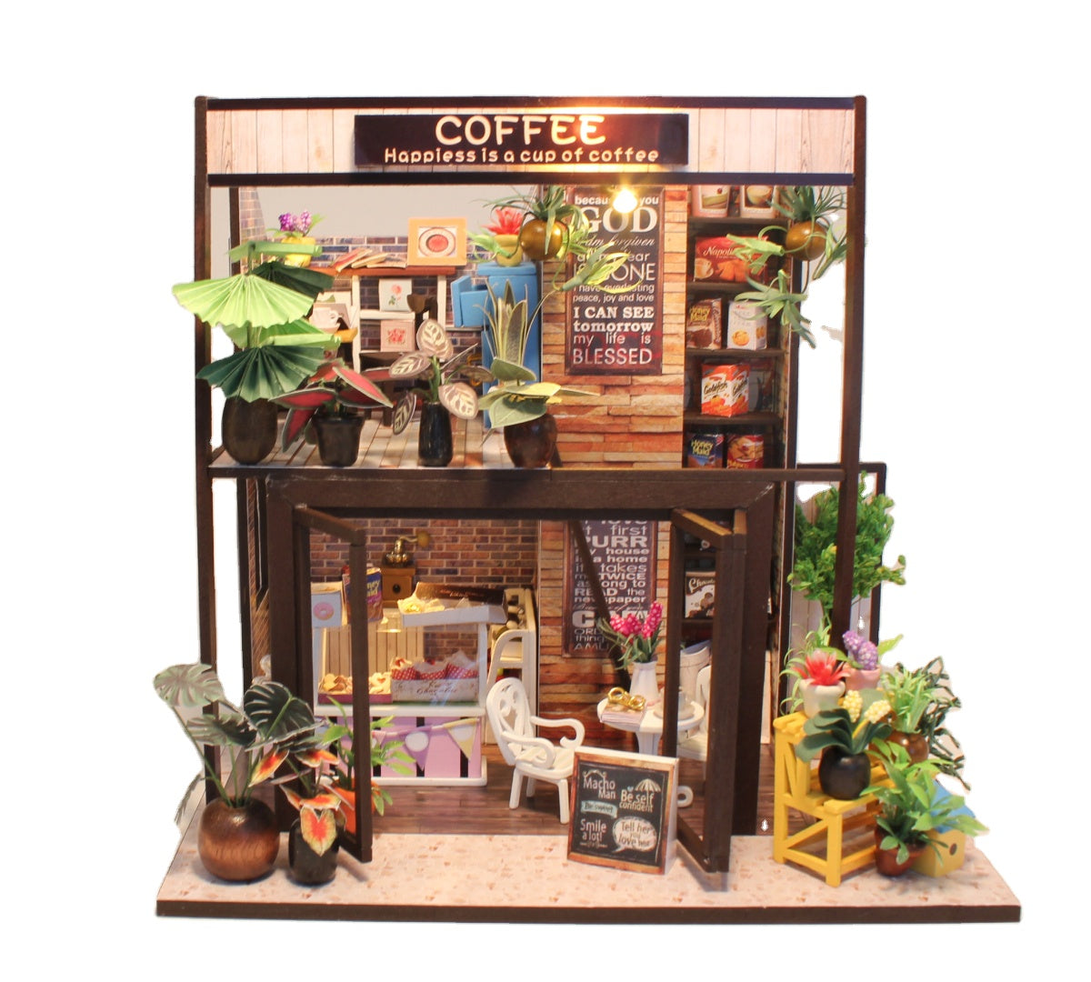 Coffee House Kit de Casa de Muñecas Miniatura DIY mini house M027