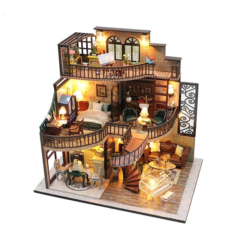 Casita Miniatura "Dream Building Pavilion" – Kit DIY con Luces LED y Diseño de 3 Pisos M2132