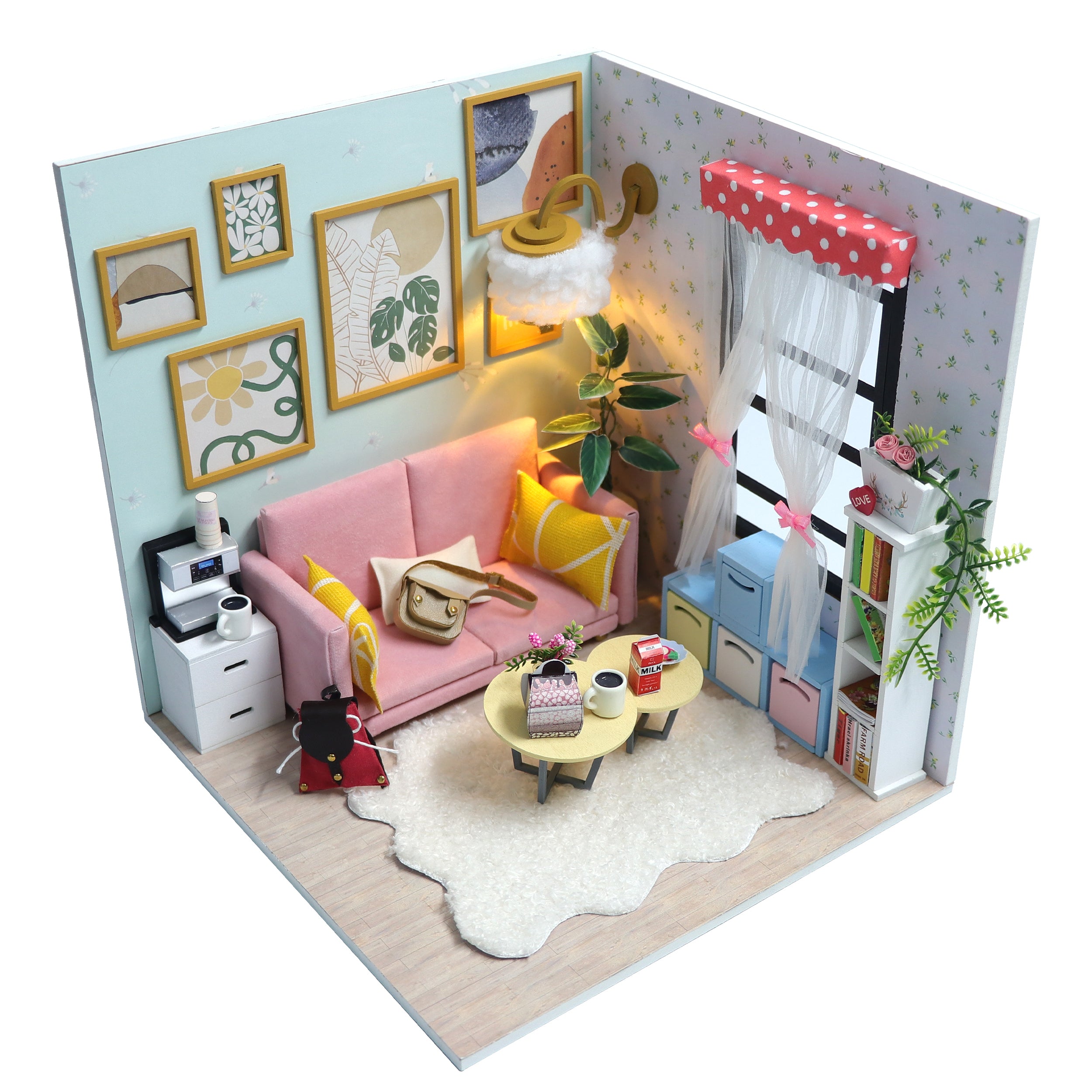 Dollhouse Casa de Muñecas de Madera en Miniatura DIY mini house -115-1