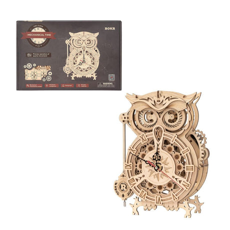 Reloj de Búho - Rompecabezas 3D - Maqueta de Madera Rolife