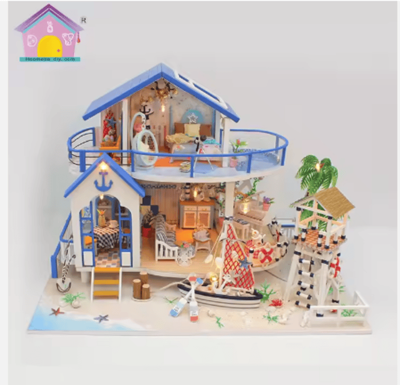 Casa Miniatura DIY “La Leyenda del Mar Azul” – Diorama de Fantasía Marina con Luces LED - 13844