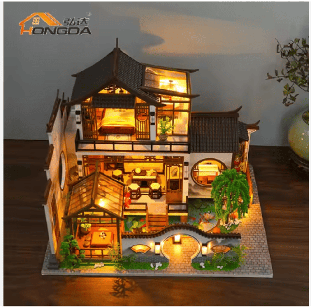 Casa Miniatura DIY “Jardín Chino” – Residencia Tradicional con Luces LED - PC2314