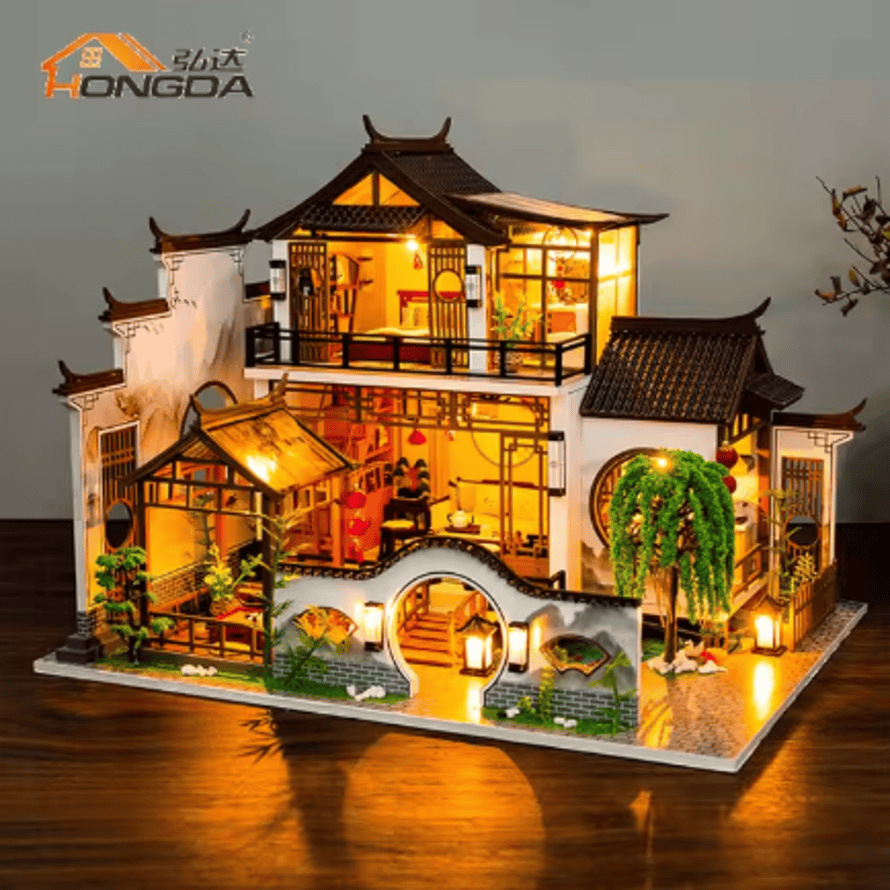 Casa Miniatura DIY “Jardín Chino” – Residencia Tradicional con Luces LED - PC2314