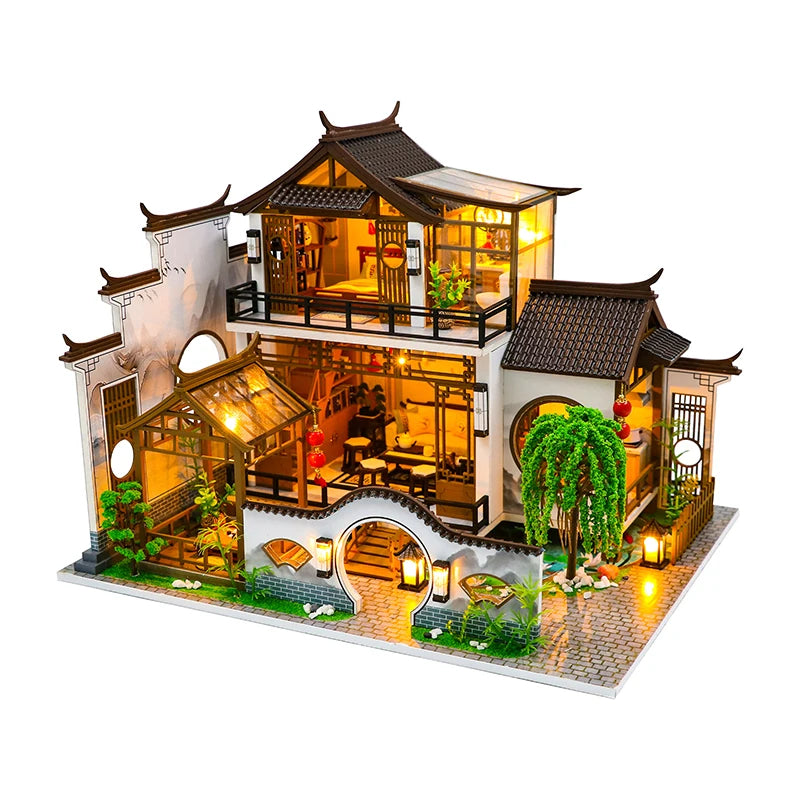 Casa Miniatura DIY “Jardín Chino” – Residencia Tradicional con Luces LED - PC2314