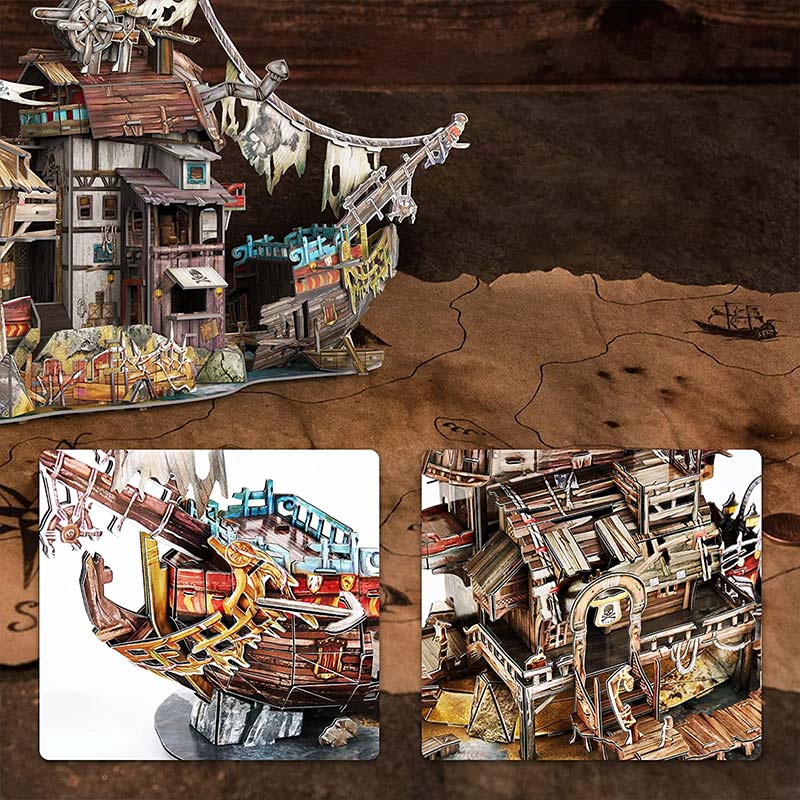 Isla Tortuga Pirata Bay Armable Puzzle 3D 218 Piezas