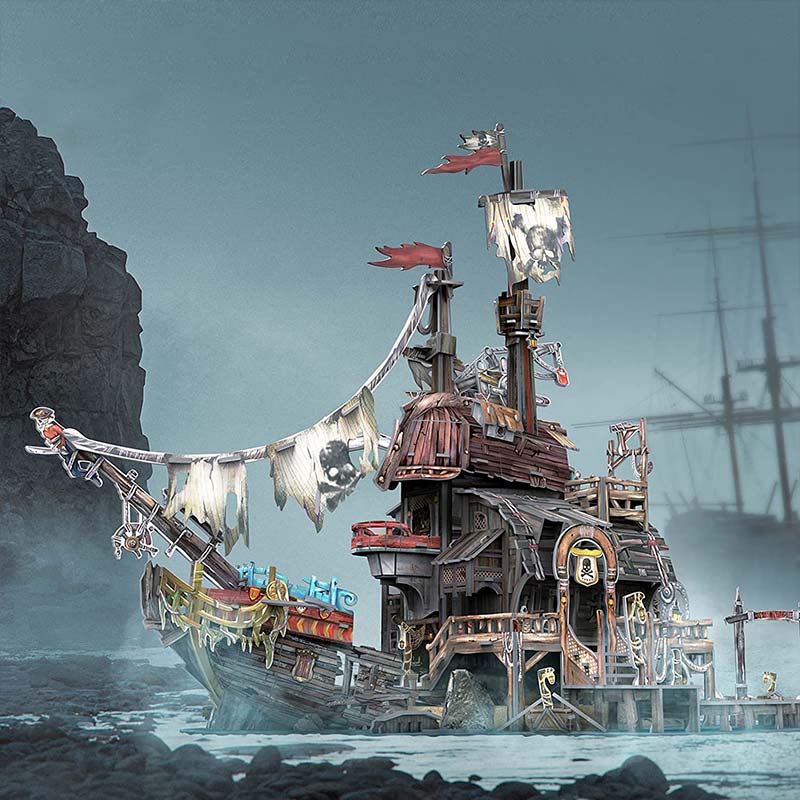 Isla Tortuga Pirata Bay Armable Puzzle 3D 218 Piezas