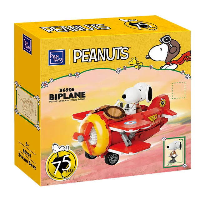 Set de Bloques Snoopy Avión Biplano (86905) - Modelo PEANUTS™ 75° Aniversario (Pantasy)
