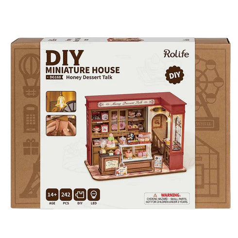 Miniatura DIY "Honey Dessert Talk" - Pastelería Retro para Armar (Rolife)