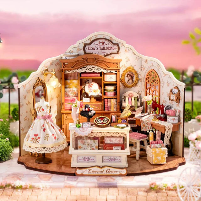 Miniatura Taller de Costura Vintage - Elsa's Tailoring DIY (Rolife DG178)