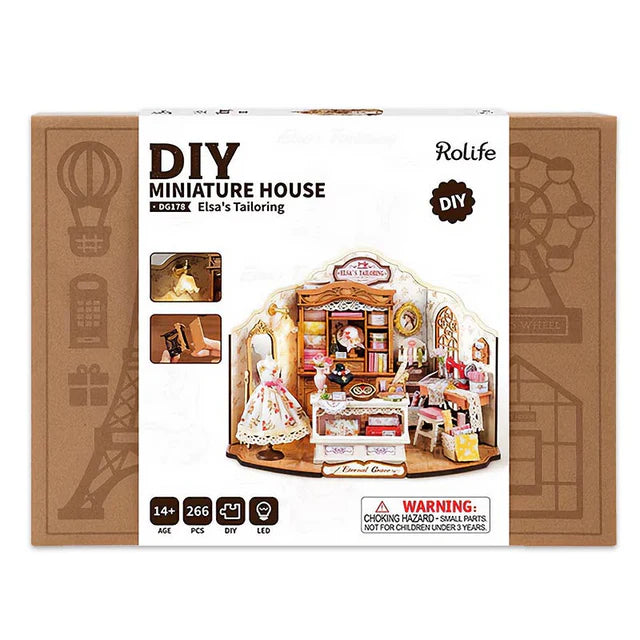 Miniatura Taller de Costura Vintage - Elsa's Tailoring DIY (Rolife DG178)