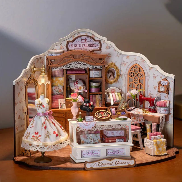 Miniatura Taller de Costura Vintage - Elsa's Tailoring DIY (Rolife DG178)