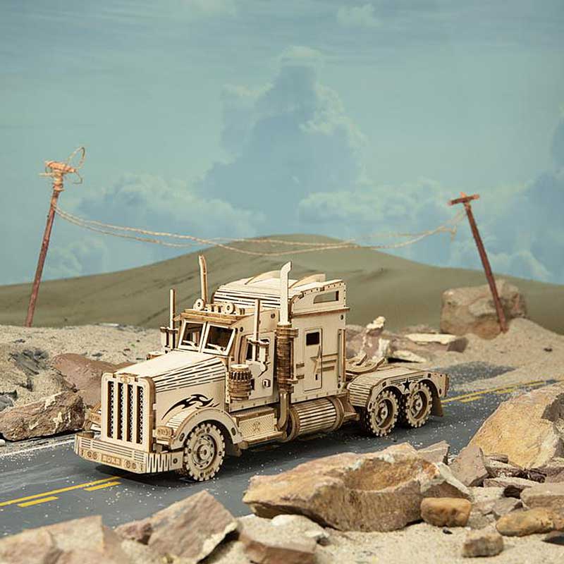 Camion Trailer Heavy Truck de Madera Armable