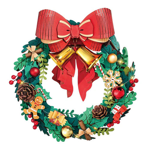 Kit Puzzle 3D ROLIFE: Corona Navideña LED (TGL04) - Ensamblaje sin Pegamento