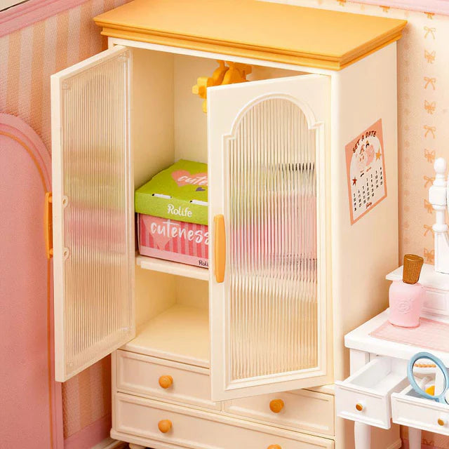 Miniatura Armable Dormitorio Rosa - Lovely Pink Bedroom DIY (Rolife)