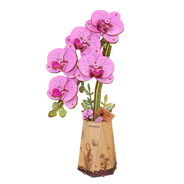 Orquídea Púrpura Phalaenopsis - Ramo de Madera DIY de Elegancia Eterna (Rolife)