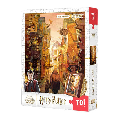 Puzzle 3D en Capas Harry Potter "Callejón Diagon" con Marco (TOI)