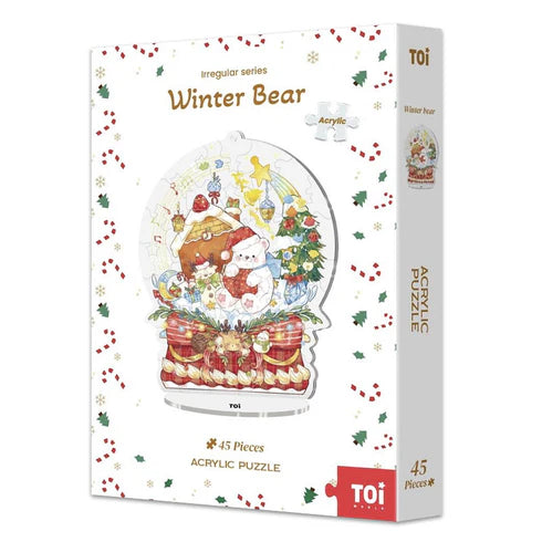 Rompecabezas Acrílico TOI: Oso de Invierno (Winter Bear) - Pieza Decorativa Navideña